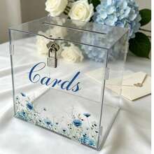 Blue Small Forget-Me-Not, Fresh Wedding Floral Elegant, Cross-Border Hot-Selling Gift Card Box, Used For Wedding Banquet, Wedding Party, Sign-In - 1PC - View 4