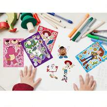 8pcs DIY Sticker Set, Fun Educational Puzzle Stickers, Rich Patterns For Hands-On Interactive Craft Creation, DIY Craft Material, Classic Cartoon Character Designs, Vibrant Colors, Easy To Use, Suitable For Planner Decoration, Scrapbook Creation, Daily Small Gifts, Birthday Presents, Holiday Gifts - Multicolor - View 6