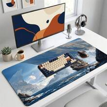 Ocean Wave Sailing Ship Gaming Mouse Pad, Non-Slip Rubber Desk Mat, Smooth Surface Suitable For Computer Laptop Office Home, Ocean Abstract Decor, Back To School Supplies - A - View 3