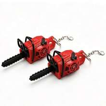 Mini Chainsaw Keychain, Novelty Pull-Cord Stress Relief Gadget, 3D Chainsaw-Shaped Bag Pendant, Durable Plastic Key Ring Accessory, Portable Desktop Decoration, Creative Pocket Collectible Gift, Suitable For Gifting To Friends And Daily Use - Multicolor - View 14