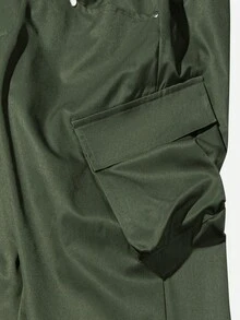 Vancamel Pulse Men's Outdoor Functional Style Cargo Pants With Large Pockets, Versatile Solid Color Minimalist Long Trousers - Army Green - View 5