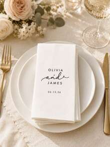 Personalized Pet Cocktail Napkins, Handmade Illustration Customized Napkins, Customized Valentine's Day Napkins, Disposable Beverage And Dessert Napkins, Personalized Wedding Napkins, Clear Printing, Suitable For Wedding Table Decoration, Perfect For Wedding Banquet, Anniversary, Engagement Party, Bridal Shower, Welcome Party And Other Occasions, Customized Wedding Napkins, Wedding Napkins, Customized, Personalized, Unique, Ideal Gift For Him, Ideal Customized Birthday Napkins For Couples, Lovers And Family - White - View 9