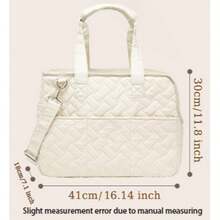 1pc High-End Fashion Breathable Pet Carrier, Crossbody Dog & Cat Backpack, Portable Cat Backpack Bicycle Trailer, Detachable Shoulder Strap, Portable, Suitable For Cats, Small Dogs, Rabbits And Other Small Pets Weighing 7–15 Lbs, Breathable Mesh Lining, Multi-Purpose Pockets, Portable Travel & Picnic Bag, Polyester Fiber Travel Bag, With Zipper Closure, Suitable For Luggage, Suitable For Car And Outdoor Use, Cat Carrier Cat Backpack - White - View 5