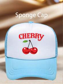 1pc Men 'hat 'CHERRY' Printed Hats For Men Adjustable Design UV Protection Perfect For Outdoor Excursions, Hiking, And Everyday Wear-A Perfect Gift. - Multicolor - View 5