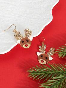 European & American Christmas Best-Selling Reindeer Earrings, Elegant Versatile Holiday Atmosphere Earrings For Women - Multicolor - View 5