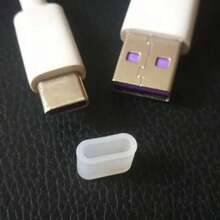 20 قطعة سدادات غبار سيليكون USB-C - أغطية حماية من الغبار لمنافذ الشحن من نوع C، واقيات كابل البيانات من السيليكون - 20 قطعة شفاف - مشاهدة 7