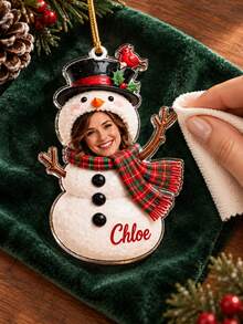 1pc Custom Photo Name Santa Sack Christmas Ornament, Personalized Photo In Santa Gift Bag Acrylic Tree Hanging, Snowman Reindeer Gingerbread Ornament,Funny Xmas Keepsake Gift,Christmas Gift - Multicolor - View 9