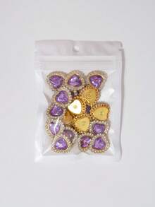 20/35/60/95pcs/Bag Mixed Color, Solid Color Heart-Shaped Rhinestone Decor With Gold Base, Suitable For Phone Cases, Bags, Shoes, Clothing Accessories And Jewelry Making DIY Crafts, Multiple Colors Available - Heart-shaped Diamond - View 35