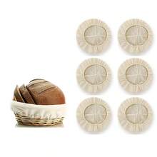 2/3/4/6 piezas Forros para cesta de fermentación Banneton, forros redondos para cesta de fermentación de pan, tela de algodón para fermentación de masa de masa madre con borde elástico, forros reutilizables para cesta de fermentación de mimbre, 10 pulgadas - Multicolor - Ver 12