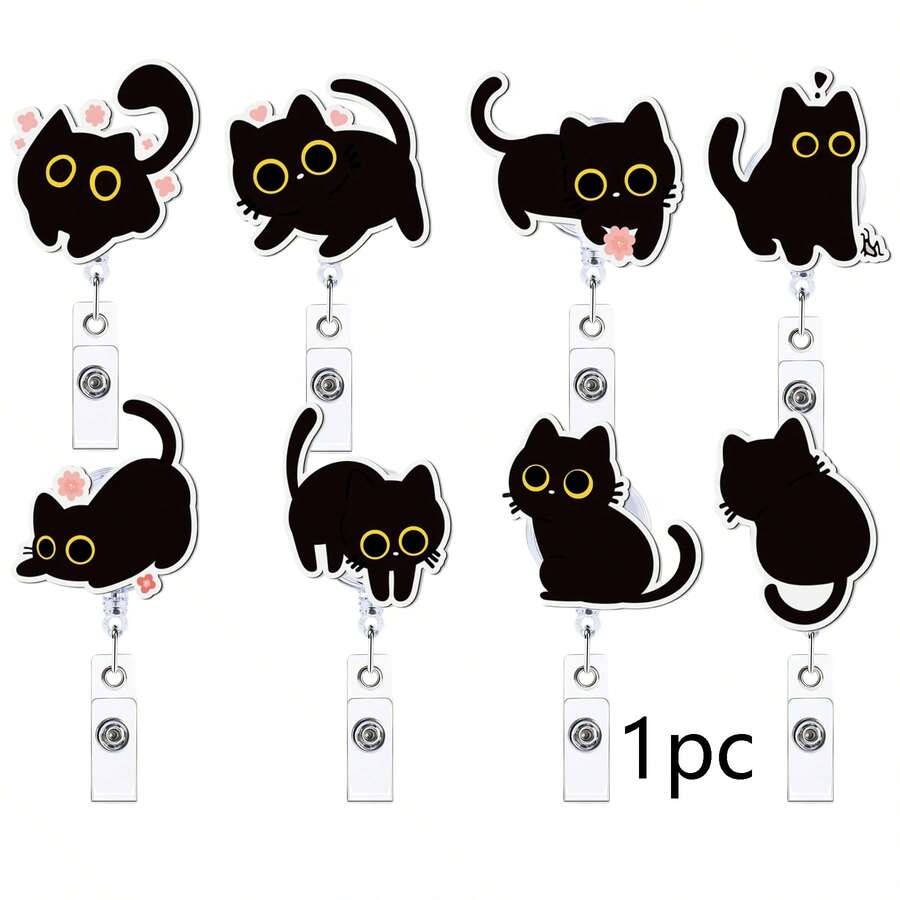 1pc Acrylic Retractable Badge Reel, Retractable Badge Holder For Nurses, Teachers, Doctors, Medical Staff, RN, LPN, CNA, MA, BSN, Halloween, Christmas - B - View 1