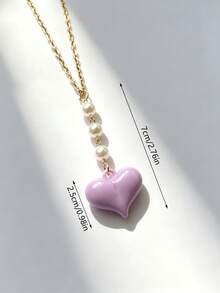 Acrylic Heart Car Hanging Ornament, Niche Women's Car Interior Rearview Mirror Decor Pendant, Car Interior Accessory, Gift - A - View 5