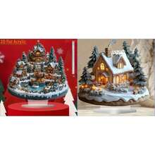 Bohemian Style Acrylic Christmas Gingerbread House Decor - Desktop Display, Versatile British Style Decoration, Suitable For Home, Office, Cafe - Multicolor - View 8