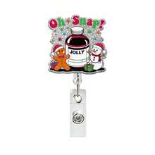 1pc Christmas Creative Retractable Badge Reel, Suitable For Hospital, School, ID Card Holder, Christmas Party Gift - Multicolor - View 9
