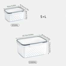 Fruit Storage Containers For Fridge With Removable Colander – Airtight Produce Storage Containers With Lids, Berry Keeper For Vegetables, Lettuce & Meal Prep - Multicolor - View 14