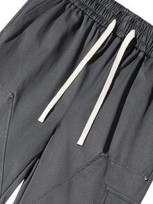 Vancamel Pulse Men's Pants Multi-Pocket Design Drawstring Long Pants Outdoor Casual Versatile Functional Style Cargo Pants - Dark Grey - View 4
