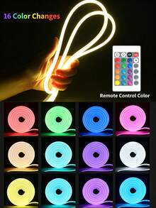 1件裝 LED 霓虹燈條,1~5m RGB 燈條附 24 鍵多功能遙控器,多色可調,防水霓虹燈條,適用於臥室、房間、居家派對裝飾、室內客廳照明、戶外場景裝飾、聖誕節、萬聖節節日裝飾 - 彩色光 - 查看 3