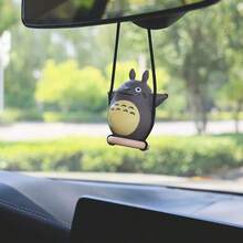1pc Cartoon Totoros Car Rearview Mirror Hanging Ornament, Creative Car Interior Safety Pendant Decoration, Popular Anime Character Image, Cute And Design, Fits Most Car Rearview Mirrors, Secure Hanging, Does Not Affect Driving Visibility, Practical And Stylish Car Interior Decor, Suitable As Birthday Gift, Holiday Small Gift, Anime Enthusiast Collection Accessory, Perfect For Adding Atmosphere To Your Own Car Or As A Surprise Gift For Fellow Car Owners - Multicolor - View 3