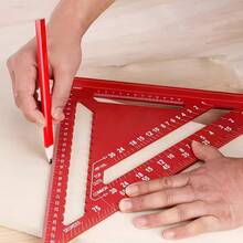 Regla cuadrada de aluminio de precisión - Regla triangular para carpintería, adecuada para carpintería, proyectos DIY, decoración del hogar y diseño, herramienta de medición, herramienta de carpintería, perfecta para entusiastas del DIY, herramienta de decoración del hogar, regla ligera - A - Ver 4