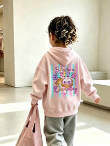 Girls Cute You're A Glitter Dumpling Graphic Sweatshirt, Sweet Long Sleeve Pullover Sweatshirt, Suitable For Autumn/Winter - Pink - View 8