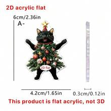 1pc Christmas Tree Kitten Christmas Pendant Suitable For Keychain, Bag, Car Rearview Mirror, Backpack Charm, New Christmas Black Cat White Cat Christmas Tree Children's Gift Keychain Pendant Backpack Key Ring Charm - Multi-color - View 7