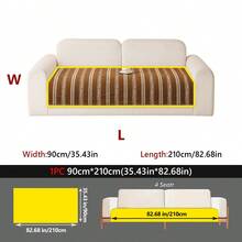 1Pc Anti-Scratch Striped Sofa Pad, Textured Woven Couch Cover, Pet-Friendly Non Slip Sofa Protector For Home Decor - Multicolor - View 39