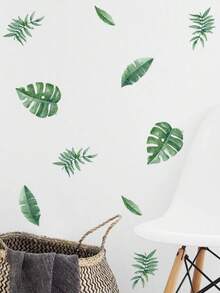 6pcs/Set Leaf Print Wall Stickers, Green Self-Adhesive Wall Decals, For Home Decor, Stickers, Wall Stickers, For Home Decoration Items, Spring Decoration Items Refresh Your Home, Holiday Decoration Stickers Gift Birthday Graduation - Multi-color - View 2
