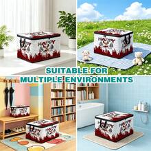 Thickened Storage Bag, Foldable Clothing & Bedding Storage Bag, Dorm Essentials, Suitable For Blankets, Bedding, Wardrobe, Under Bed And Dorm Storage, Ideal For Moving, Laundry And Space-Saving Room Organization, Christmas Edition Premium Digital Printed Pattern - Multi-color - View 5
