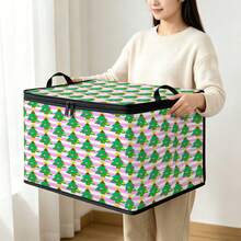 Thickened Storage Bag, Foldable Clothes And Bedding Storage Bag, Dormitory Essential, Suitable For Blankets, Bedding, Wardrobe, Underbed And Dorm Storage, Ideal For Moving, Laundry And Space-Saving Room Organization, Christmas Style Premium Digital Print Pattern - Multi-color - View 2