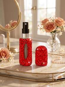 3/2/1pc Luxury Rhinestone Perfume Refillable Bottles (5ml) | Portable Sparkling Travel Spray Bottles | Vacuum Press Fine Mist Sample Dispenser For Women | Elegant Cosmetic Storage - Multicolor - View 16