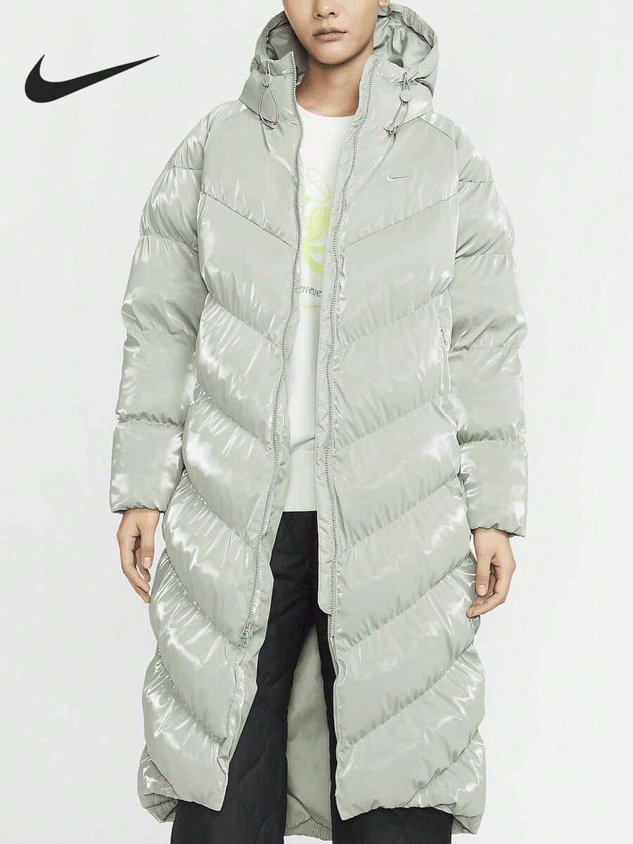 Nike 2024 Winter New Women's Shiny Thick Long Padded Coat FV7828-370 - FV7828-370 - View 1