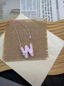 You Can Make Your Own White Diamond Letter Car Rearview Mirror Hanger. It Features A Silver Bead Chain Design, With An Elegant Shiny Cream Texture. It Can Be Easily Hung On The Car's Rearview Mirror And Is A Charming Interior Decoration For Your Car. - Letter Pendant - View 37