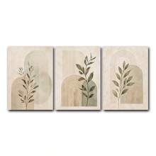 1pc/3pcs Sage Green Botanical Wall Art, Neutral Japandi Arch Prints, Minimal Abstract Botanical Wall Art Poster, Scandinavian Line Geometry Art Prints, Sage Green Modern Neutral Wall Decor, Framed/Frameless - Abstract - View 12