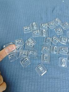 10/20/30pcs Mini Light Hooks With Adhesive Strips Indoor String Light Clips | Transparent Small Non-Damaging Plastic Wall Hooks For Hanging Decor - Fairy Mini Christmas Light Line Hooks Clips For Decoration - View 6