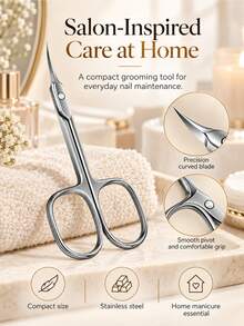 1pc Russian Style Nail Clipper, Curved Tip Nail Clipper, Manicure & Pedicure Tool, Professional Stainless Steel Dead Skin Trimmer - Multicolor - View 2
