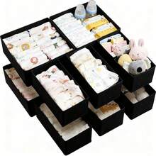 12pcs Baby Clothes Storage Boxes, Vanity Drawer Organizer, Suitable For Baby Clothes, Nursery Vanity Divider Boxes, Can Store Underwear, Socks, Ties, Scarves - Multicolor - View 11