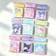SANRIO 1pc/3-Fold Sticky Note Pad, Cute Character Foldable Design, Themed Cute Stationery Accessory, Decorative Memo Pad, Planner/Journal Supplies, Scrapbook Decoration Accessory, Desktop Stationery, Creative Gift, Pink/Yellow/Purple/Blue/Green (Random Color Style) - Multicolor - View 3