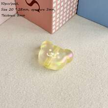 Solid Color Dripping Oil Smiling Face Acrylic Bear Head Pendant DIY Handmade Keychain Bag Hanging Accessories Gift Matching - Multicolor - View 29