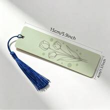 1pc Minimalist Line Floral Art Bookmark, Suitable For Teachers And Book Lovers, Durable Page Marker Bookmark Gift - Multicolor - View 2