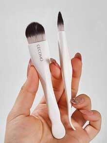 2pcs Dual-Ended Tongue-Shaped 2-In-1 Face Mask Brush, Soft Bristles Non-Absorbent, Mud Mask Foundation Liquid Multi-Function Makeup Brush, Multi-Purpose Brush - Multicolor - View 9