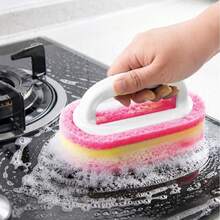 2pcs Heavy Duty Sponge Brushes, Multi-Purpose Cleaning Tools, Removes Grease And Stains From Bathtub, Tile, Stove, Glass, Kitchen, Bathroom And Floor, Durable Household Cleaning Accessories, Suitable For Apartment And Daily Use - Multi-color - View 9
