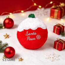 Christmas 4 Styles Pet Toy Set, 12cm/32cm/10*28cm/10*26cm,Sloth Santa, Bauble, Christmas Tree, 3-Color Bell Rope, Plush Squeaky Durable Dog Holiday Toy - Multicolor - View 8