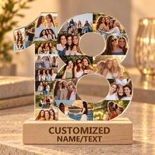 1pc Custom Photo Collage Number Ornament, Personalized Acrylic Tabletop Keepsake, Meaningful Milestone Gift For Birthday, Anniversary, Wedding, Graduation, Retirement, Family Memory Display, Home Shelf And Desk Decoration - Multicolor - View 10