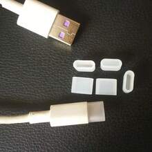 20 قطعة سدادات غبار سيليكون USB-C - أغطية حماية من الغبار لمنافذ الشحن من نوع C، واقيات كابل البيانات من السيليكون - 20 قطعة شفاف - مشاهدة 9