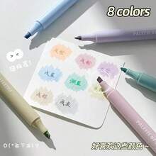 8pcs Morandi Color Soft Tip Markers, Large Capacity Leak-Proof, Multi-Purpose, Suitable For Notes, Journals, Doodles And Painting, Ideal For Students, Teachers And Office Workers, Back To School Essential - A - View 7