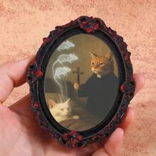 Creative Multi-Style Vintage Animal Wooden Fridge Magnets, European Carved Photo Frame, Cat & Dog Stickers, Home Decor - one-size - View 6
