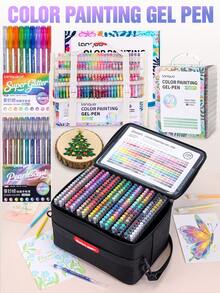 Languo 9/45/72/99/144/168/252pcs Set Large Capacity Journaling Pens, Colorful Gel Pens, 0.6mm Neutral Pens For Student Drawing, Suitable For Note-Taking, Daily Writing, Layered Painting, Coloring And More, Perfect For Hand Drawing And Other Uses. Especially Suitable As Gifts For Boys/Girls Students, Essential Back To School Stationery. - Sets - View 2