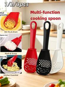 1/2/3pcs 7-In-1 Multifunctional Kitchen Tools - Garlic Press, Egg White Whisk & Egg Yolk Separator, Potato Masher With Strainer & Scraper | Space-Saving Baking, Salad Prep Kitchen Gadgets (Dishwasher ) Halloween, Christmas Gift, Summer Camp Cookware - Multicolor - View 3