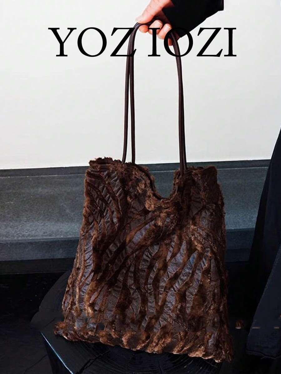 Niche Design Vintage Artistic Fashion Versatile Shoulder Handbag For Daily Outings, Shopping, Commuting, Large Capacity - Coffee Brown - View 1