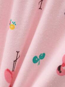 4 Sets Send 1 Set Random Color Girls Cartoon Pure Cotton Underwear Set Cute Print Medium Thick Long Sleeve Long Pants Loungewear Set Printed Thermal Top And Bottom - Multicolor - View 8
