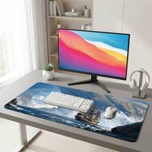 Ocean Wave Sailing Ship Gaming Mouse Pad, Non-Slip Rubber Desk Mat, Smooth Surface Suitable For Computer Laptop Office Home, Ocean Abstract Decor, Back To School Supplies - A - View 2